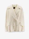 Hugo Boss Wool Blend Caban Coat In White