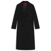 Hugo Boss Wool-blend Coat In A Relaxed Fit In Black
