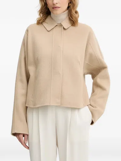 Hugo Boss Wool Blend Jacket In Nude