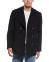Hugo Boss Wool-blend Peacoat In Black