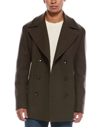 Hugo Boss Wool-blend Peacoat In Black