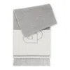 Hugo Boss Wool-blend Scarf With Double B Monogram Jacquard In Gray