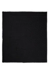 Hugo Boss Wool-blend Scarf With Monogram Jacquard And Fringing In Black