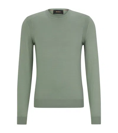 Hugo Boss Wool-blend Sweater In Green