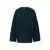 Hugo Boss Wool-blend Sweater With Cable-knit Structure In Blue