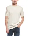Hugo Boss Mens Light Beige Waffle Crewneck Cotton-blend T-shirt In Neutral