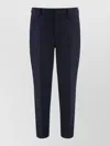 Hugo Boss Wool Blend Tailored Trousers Belt Loops Pockets In Blue