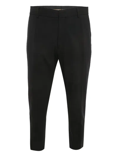 Pre-owned Hugo Boss Wool-blend Trousers In Black