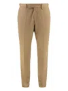 Hugo Boss Boss Wool Blend Trousers In Brown
