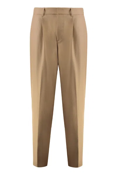 Hugo Boss Boss Wool Blend Trousers In Neutral