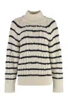 Hugo Boss Boss Wool Blend Turtleneck Sweater In Ivory