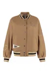 HUGO BOSS WOOL BOMBER JACKET WITH PATCH