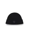 Hugo Boss Wool-cashmere Beanie Hat With Double B Monogram In Black