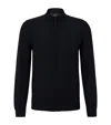 Hugo Boss Wool-cashmere-silk Cardigan In Blue