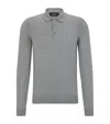 Hugo Boss Wool-cashmere-silk Polo Shirt In Silver