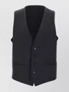 Hugo Boss Wool Fabric Sleeveless Vest With Adjustable Back Strap In Black