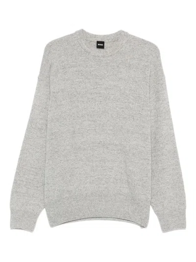 Hugo Boss Wool Knitwear In Gray