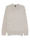 Hugo Boss Speckled Wool Sweater In Gray