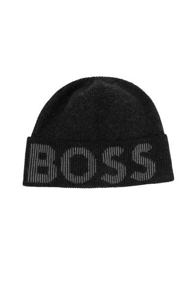 Hugo Boss Wool Men's Beanie In Black