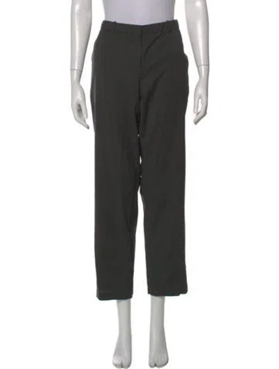 Pre-owned Hugo Boss Wool Straight Leg Pants In Gray