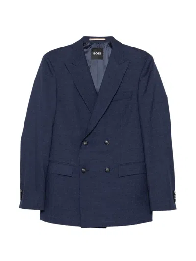 Hugo Boss Wool Suit In Blue