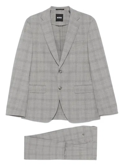 Hugo Boss Wool Suit In Multi