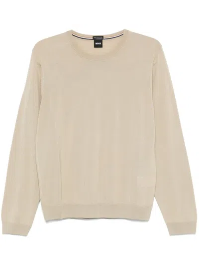 Hugo Boss Wool Sweater In Neutrals