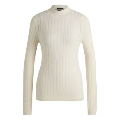 Hugo Boss Wool Sweater With Structured Stripes