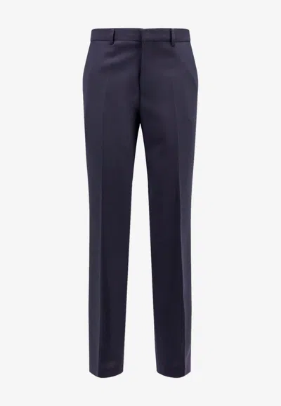 Hugo Boss Wool Tailored Pants In Blue