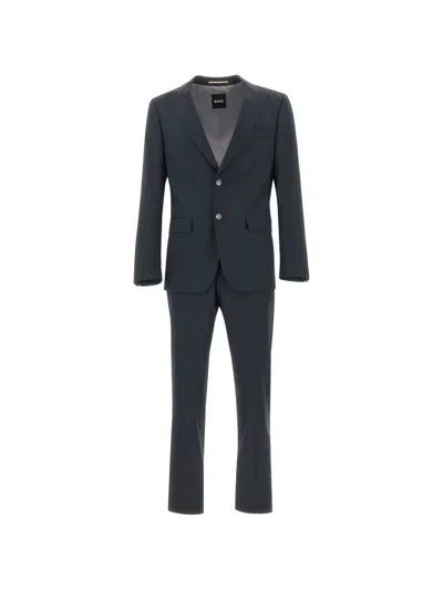 Hugo Boss Wool Viscose Suit In Blue