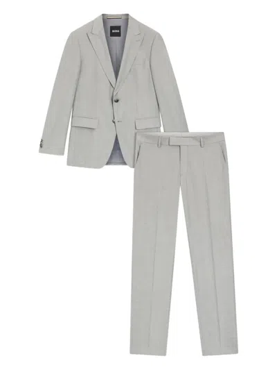Hugo Boss Wool Viscose Suit In Gray