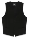 Hugo Boss Wool Waistcoat In Black