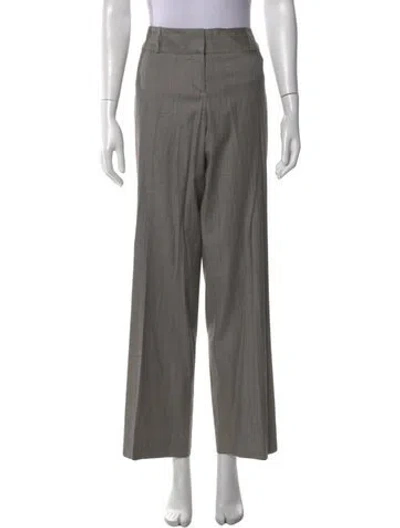 Pre-owned Hugo Boss Wool Wide Leg Pants In Gray