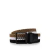 Hugo Boss Woven Belt With Leather Trims And Contrasting Color Detail In Multi