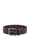 Hugo Boss Textured Woven Leather Belt With Adjustable Length In Brown