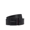 Hugo Boss Woven-leather Belt With Logo-stamped Keeper In Black