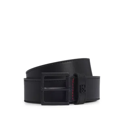 Hugo Boss Woven-leather Belt With Logo-stamped Keeper In Black