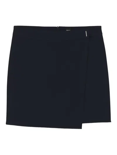Hugo Boss Wrap-effect Mini Skirt In Blue