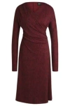 Hugo Boss Wrap-front Dress In Knitted Jersey In Patterned