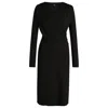 Hugo Boss Wrap-front Dress In Stretch Crepe In Black