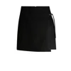 Hugo Boss Wrap Mini Skirt With Branded Belt Buckle In Black