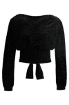Hugo Boss Wrap Top In Devor Burnout Jersey In Black
