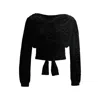 Hugo Boss Wrap Top In Devor Burnout Jersey In Black