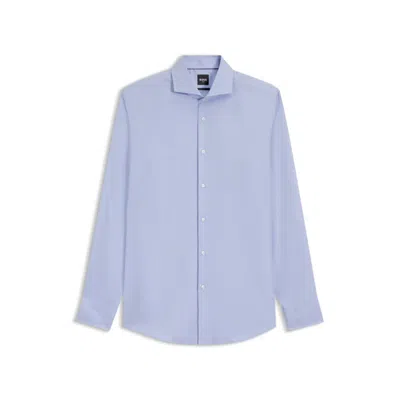 Hugo Boss Slim-fit Shirt In Structured Performance-stretch Jersey In Multi