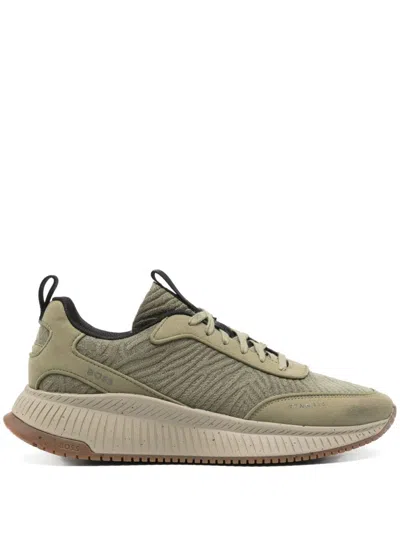Hugo Boss X Acbc Speckled-effect Sneakers In Green