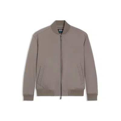 Hugo Boss X Aston Martin Bomber Jacket In Water-repellent Twill In Gray
