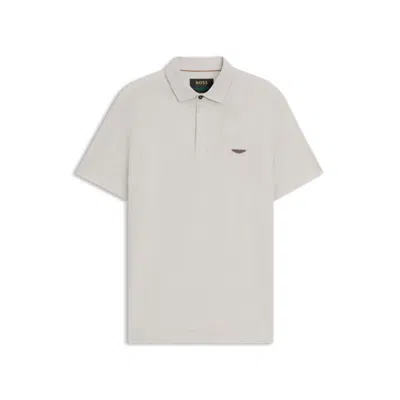 Hugo Boss X Aston Martin Polo Shirt In Cotton And Silk In Gray