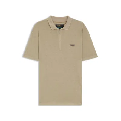 Hugo Boss X Aston Martin Polo Shirt With Nubuck Logo In Green