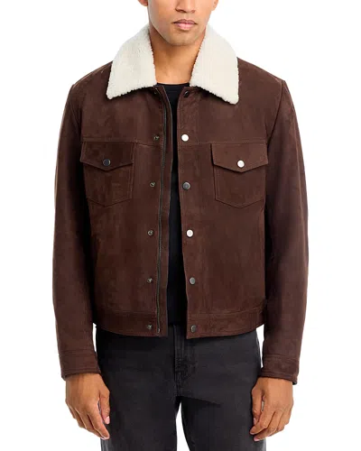 Hugo Boss X Beckham Mordy Leather Jacket In Brown