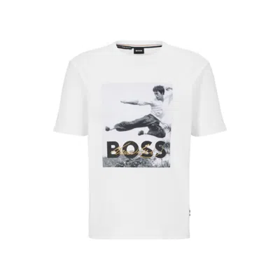 Hugo Boss Boss X Bruce Lee Gender-neutral T-shirt With Photo Artwork In White